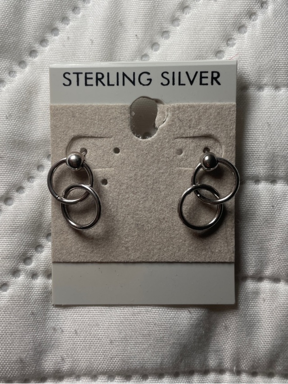 Sterling Silver Double-Link Drop Earrings